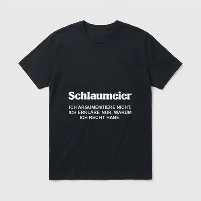 Schlaumeier Spruch Spaß Ironie T-Shirt – Schlaumeier – Ich erkläre nur, warum ich recht habe – Klassisches T-Shirt in Schwarz