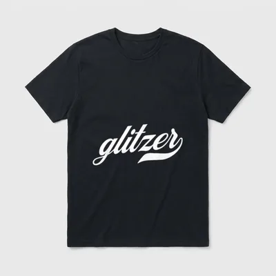 Gute Laune lustige & T-Shirt – Weißer Schriftzug „glitzer“ in Schreibschrift – Klassisches T-Shirt in Schwarz