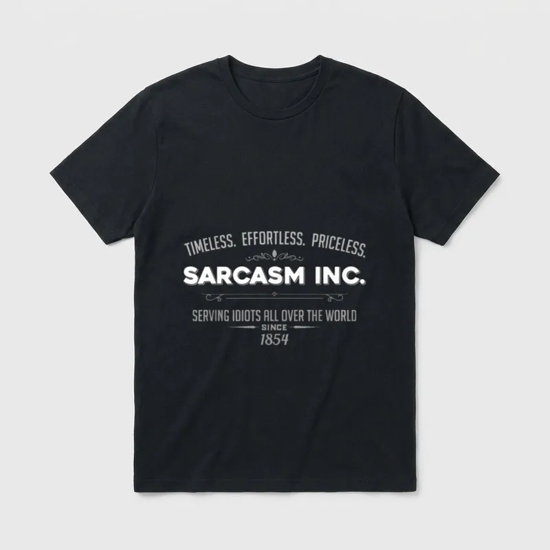 Lustiges Sarkasmus Sarcasm Inc. T-Shirt – Sarcasm Inc. Logo mit Slogan und Jahreszahl 1854 – Klassisches T-Shirt in Schwarz