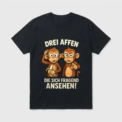 DREI Affen die Sich Sarkasmus & Ironie T-Shirt – Klassisches T-Shirt in Schwarz