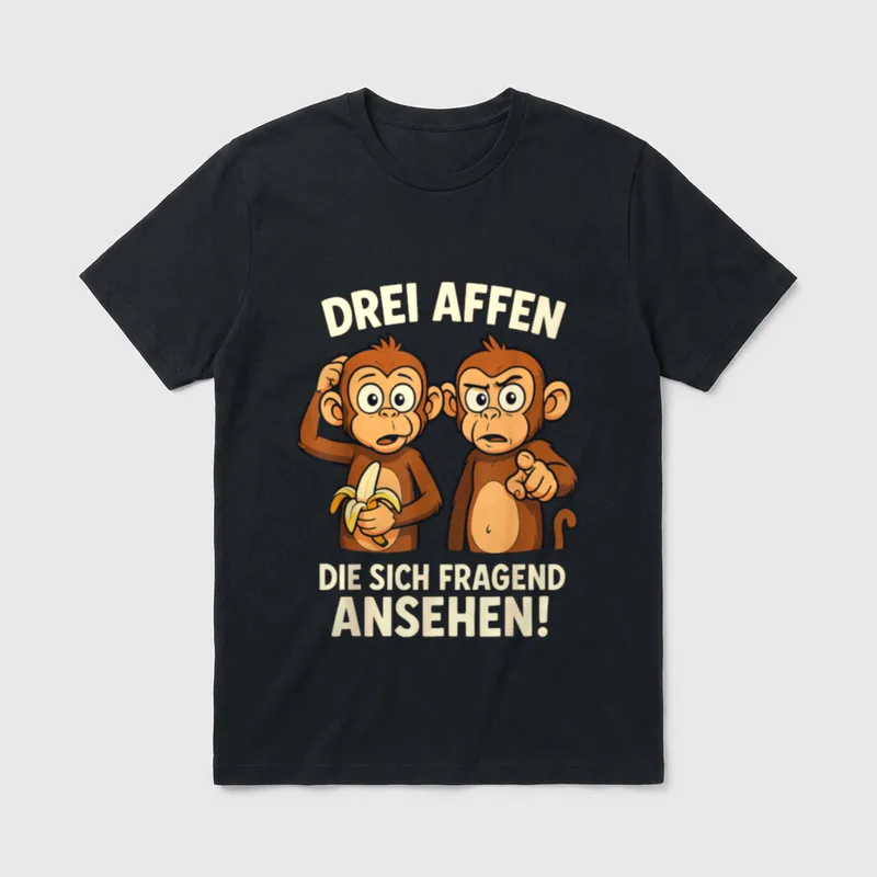 DREI Affen die Sich Sarkasmus & Ironie T-Shirt – Klassisches T-Shirt in Schwarz