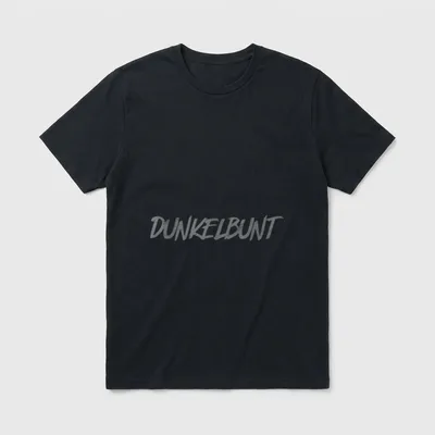 Dunkelbunt Schwarz Statement Gothic T-Shirt – Schriftzug DUNKELBUNT in rauer Pinselschrift – Klassisches T-Shirt in Schwarz