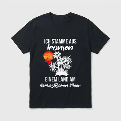 Ich stamme aus Ironien T-Shirt – Klassisches T-Shirt in Schwarz