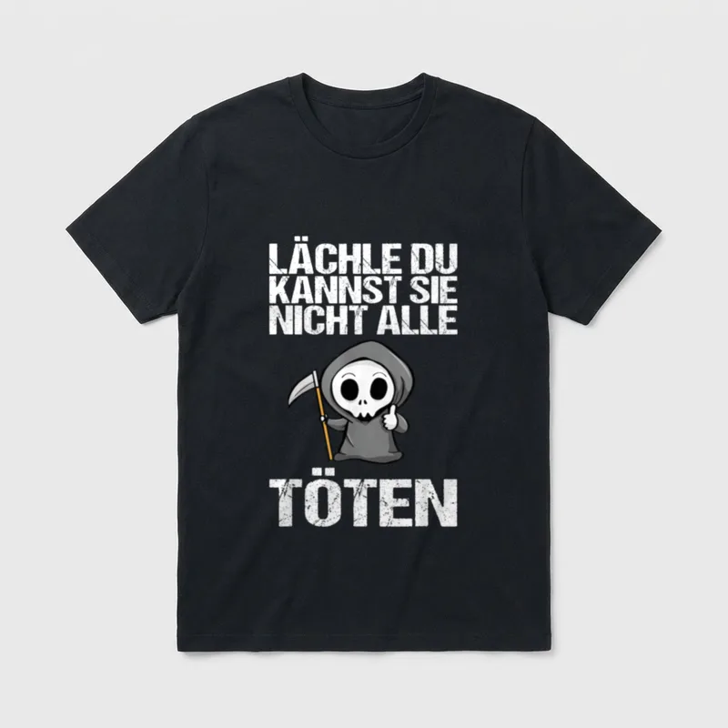 Sarkasmus mit Smile Du T-Shirt – Klassisches T-Shirt in Schwarz