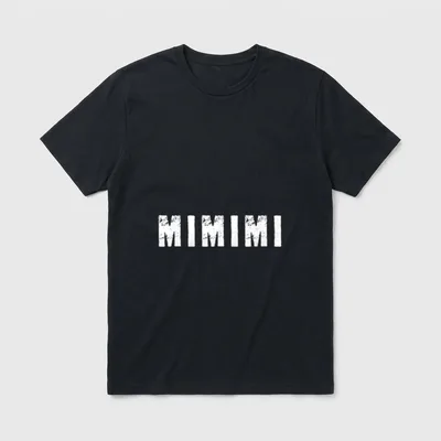 MiMIMI Sarkasmus Lustiges T-Shirt – Weißer Schriftzug „MIMIMI“ in Blockbuchstaben, Used-Look – Klassisches T-Shirt in Schwarz