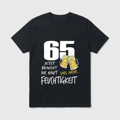 65 Geburtstag Männer Bier Spruch T-Shirt – Klassisches T-Shirt in Schwarz