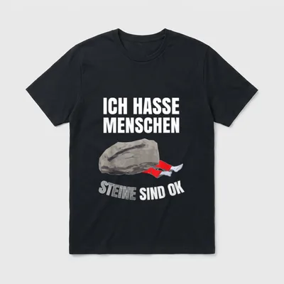 sarkasmus spruch ich hasse menschen T-Shirt – Klassisches T-Shirt in Schwarz