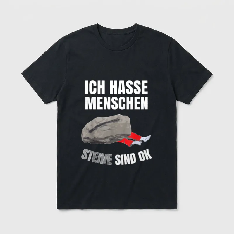 sarkasmus spruch ich hasse menschen T-Shirt – Klassisches T-Shirt in Schwarz