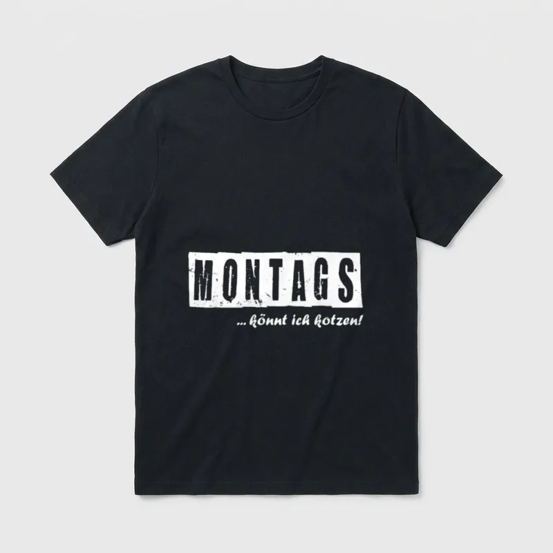 Montags Könnt Ich Kotzen Sprüche T-Shirt – Klassisches T-Shirt in Schwarz