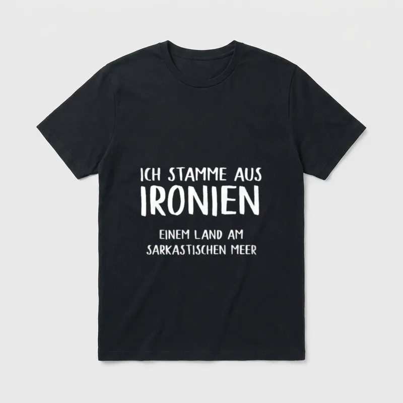 Ich stamme aus Ironien Spruch T-Shirt – Klassisches T-Shirt in Schwarz