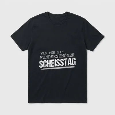Sarkasmus Lustiger Spruch Ironie T-Shirt – Schriftzug „Was für ein wunderschöner Scheißtag“ – Klassisches T-Shirt in Schwarz