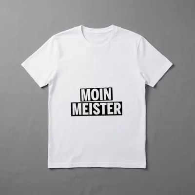 Abschluss T-Shirt Motiv – Schriftzug „Moin Meister“ in schwarzen Blockbuchstaben – Klassisches T-Shirt in Schwarz