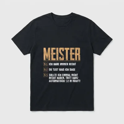 Lustiges Spruch für Meister Regeln T-Shirt – Klassisches T-Shirt in Schwarz