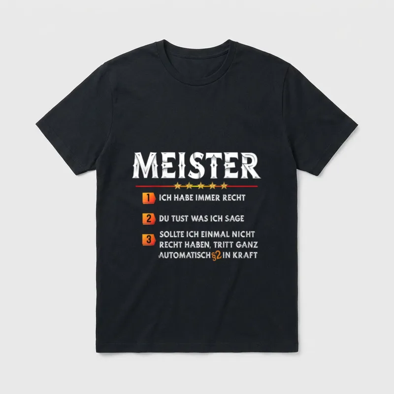 Lustiges Meister Handwerker Meisterprüfung T-Shirt – Klassisches T-Shirt in Schwarz