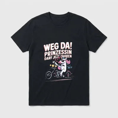 Fahrprüfung Mädchen Lustiges Motorrad T-Shirt – Klassisches T-Shirt in Schwarz