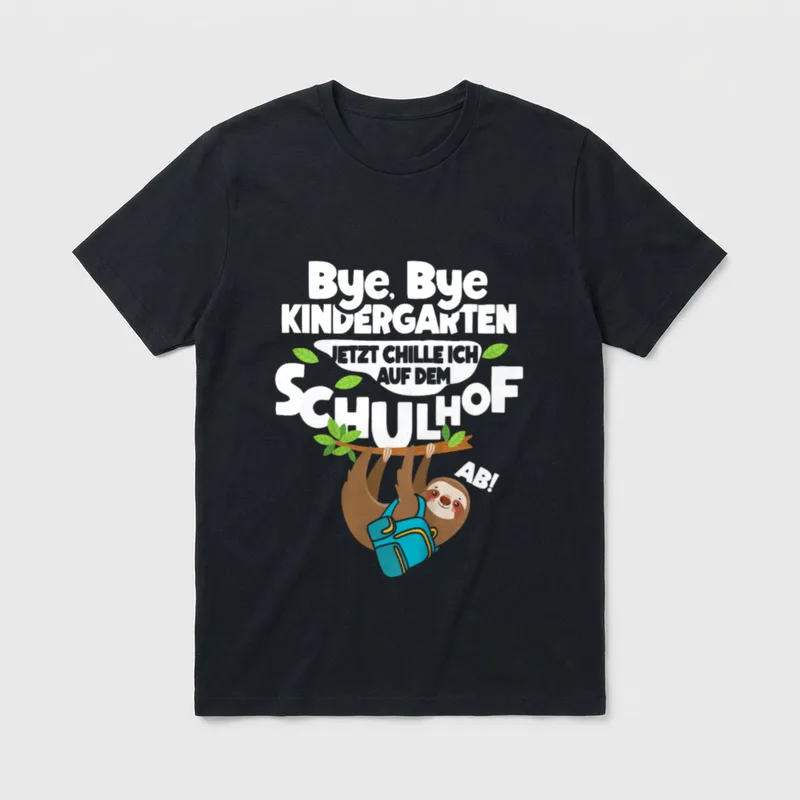 Schulkind Lustiges Faultier Spruch T-Shirt – Klassisches T-Shirt in Schwarz