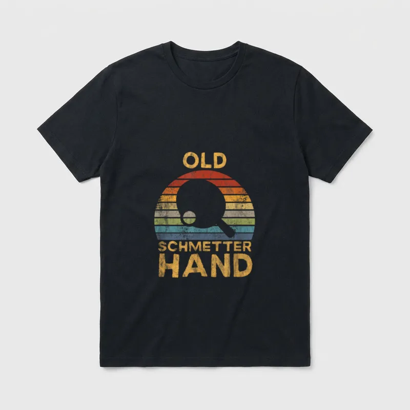 Tischtennis Spieler Old Schmetterhand T-Shirt – Klassisches T-Shirt in Schwarz
