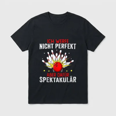 Bowlingkugel Bowling Hemd Lustiges T-Shirt – Klassisches T-Shirt in Schwarz