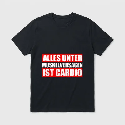 Cardio Kraftsport Gym lustiges T-Shirt – Klassisches T-Shirt in Schwarz