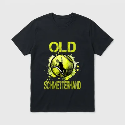 Tennis Tennisspieler mit lustigem T-Shirt – Klassisches T-Shirt in Schwarz