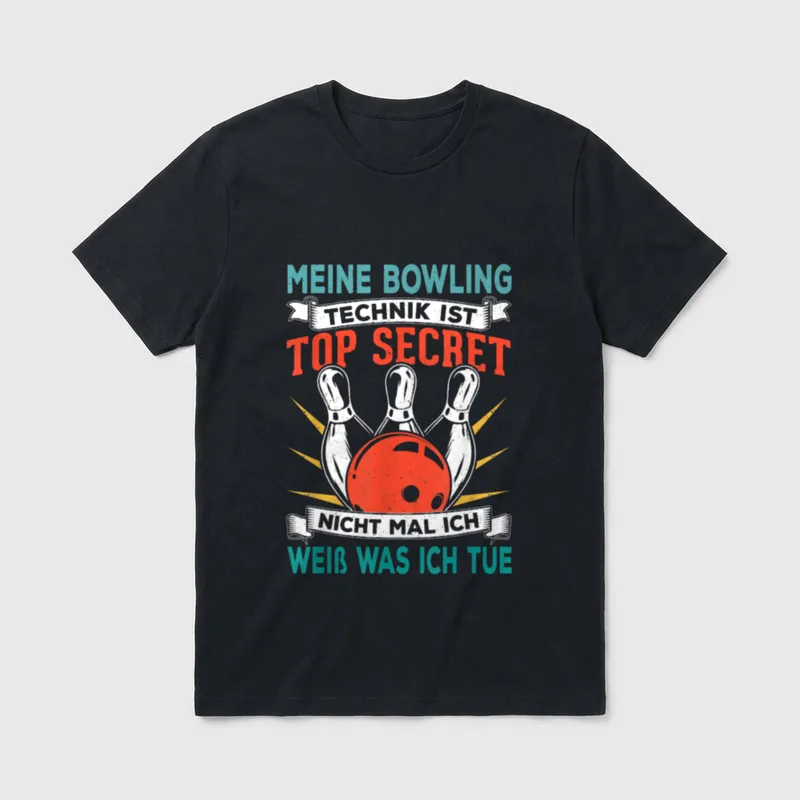 Bowlingkugel Bowling Hemd Lustiges Sport & Fitness T-Shirt – Klassisches T-Shirt in Schwarz