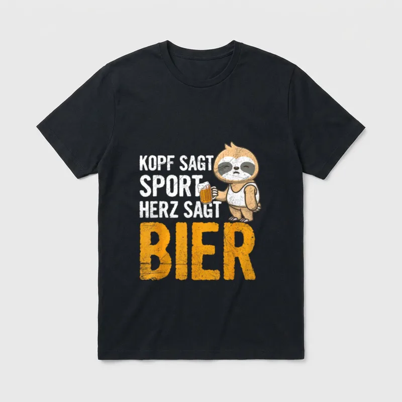 Kopf Sagt Sport Herz T-Shirt – Klassisches T-Shirt in Schwarz