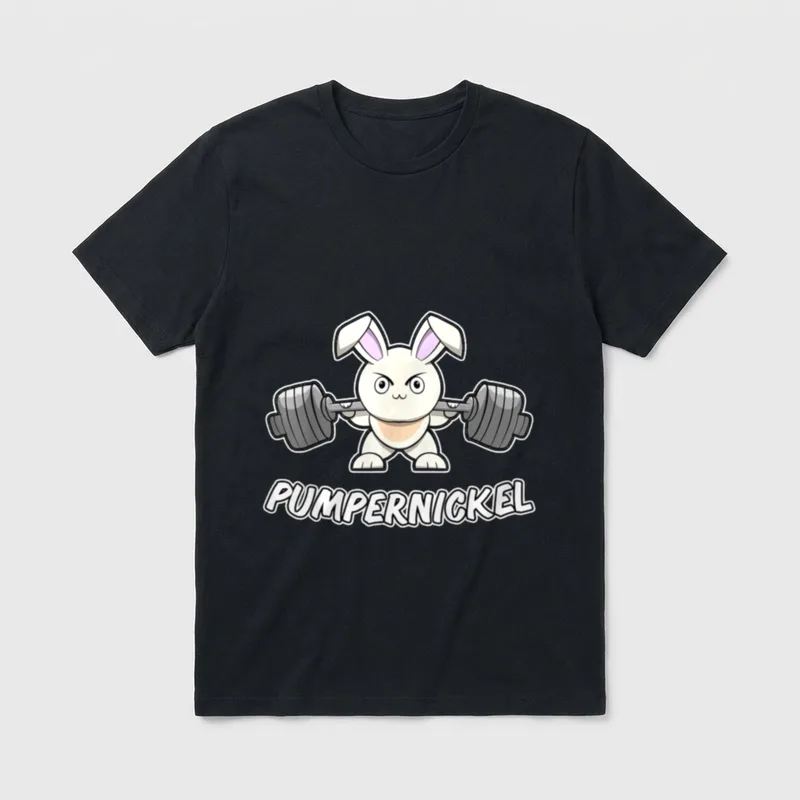 Pumpernickel Fitness Lustig Hasen T-Shirt – Klassisches T-Shirt in Schwarz