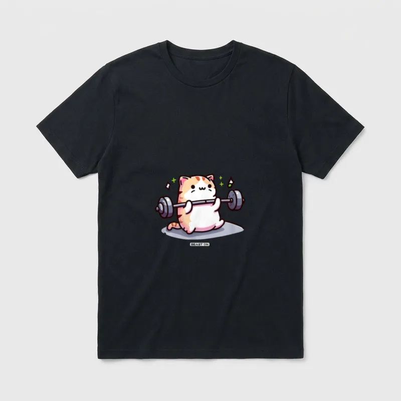 Süsse Katze Fitness Workout T-Shirt – Klassisches T-Shirt in Schwarz