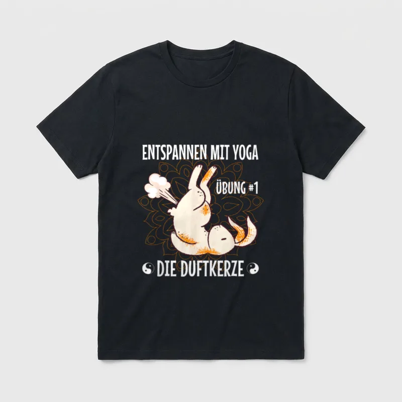 Entspannen mit Yoga Übung T-Shirt – Klassisches T-Shirt in Schwarz