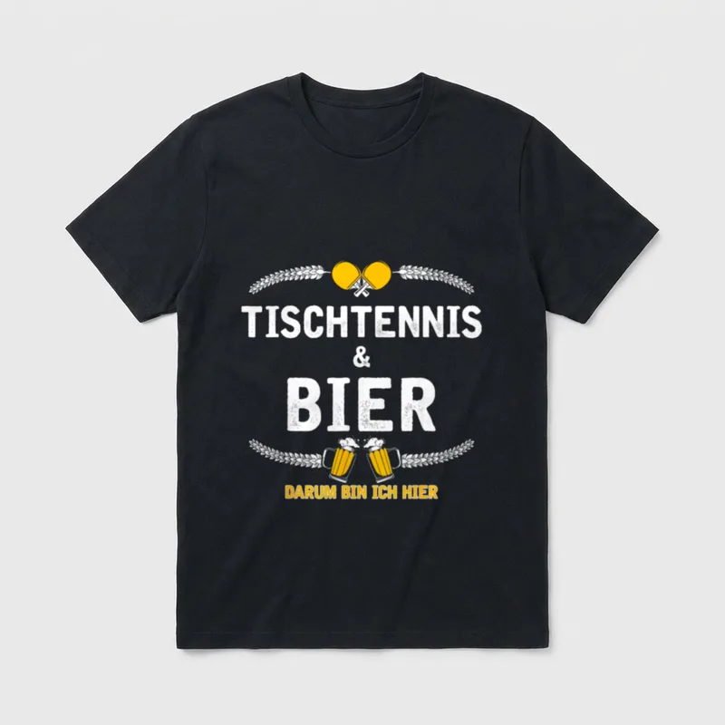 Tischtennis Und Bier Witziges T-Shirt – Klassisches T-Shirt in Schwarz
