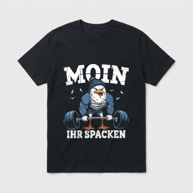Lustig Moin Ihr Spacken Bodybuilding T-Shirt – Klassisches T-Shirt in Schwarz
