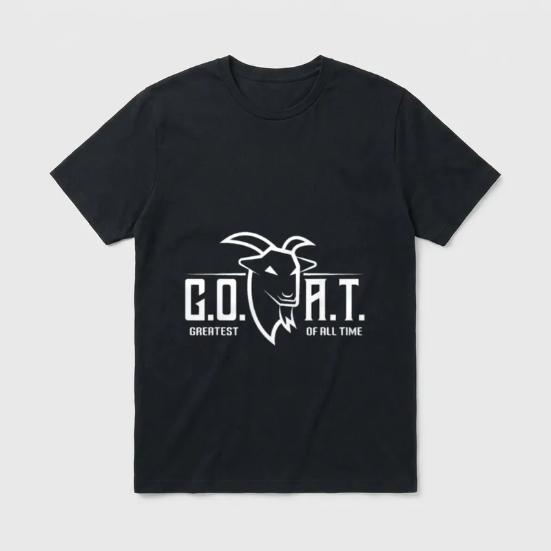 GOAT Greatest Of All T-Shirt – Ziegenkopf mit Schriftzug G.O.A.T. Greatest of all Time – Klassisches T-Shirt in Schwarz