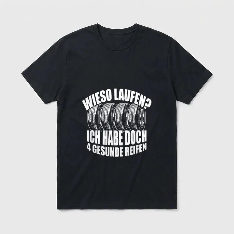 Wieso laufen? Ich habe T-Shirt – Klassisches T-Shirt in Schwarz