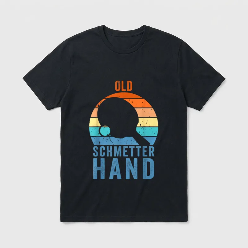 Tischtennis Spieler Old Schmetterhand Spruch T-Shirt – Klassisches T-Shirt in Schwarz