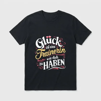 Danke Trainerin Glück Fitness T-Shirt – Glück ist eine Trainerin wie dich zu haben, Herzen – Klassisches T-Shirt in Schwarz