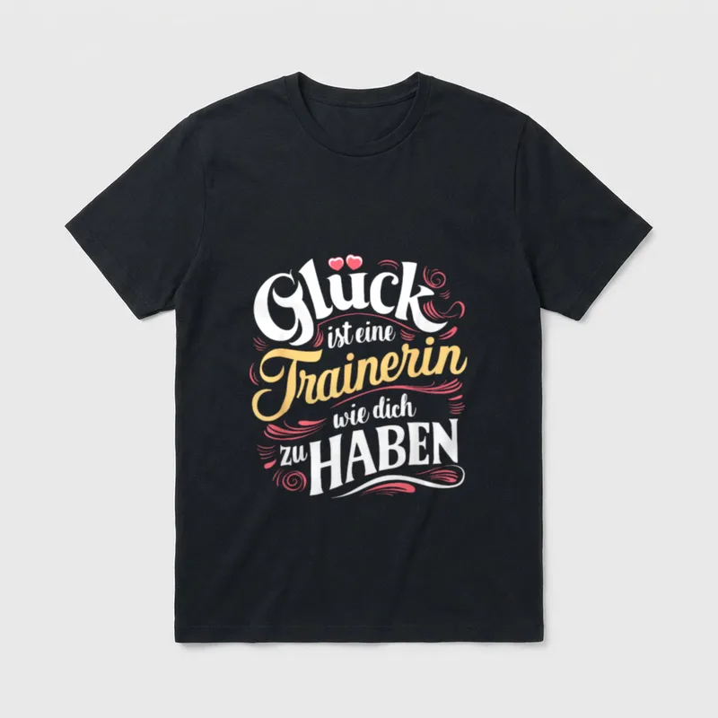 Danke Trainerin Glück Fitness T-Shirt – Glück ist eine Trainerin wie dich zu haben, Herzen – Klassisches T-Shirt in Schwarz