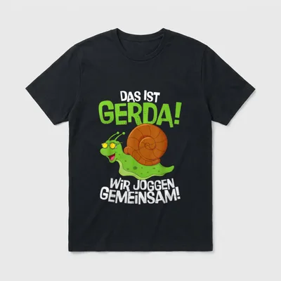 Lustige Schnecke Gerda & T-Shirt – Klassisches T-Shirt in Schwarz