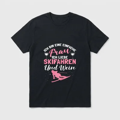 Lustig Skifahren Berg Sport T-Shirt – Klassisches T-Shirt in Schwarz