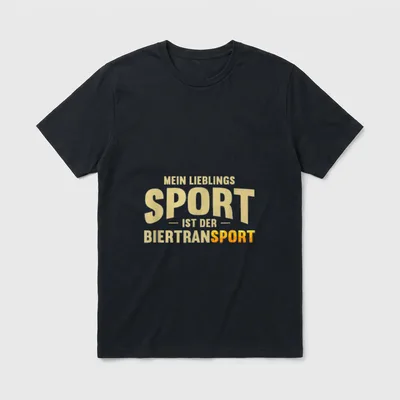 Mein Lieblings-Sport ist T-Shirt – Schriftzug „Mein Lieblings Sport ist der Biertransport“ – Klassisches T-Shirt in Schwarz