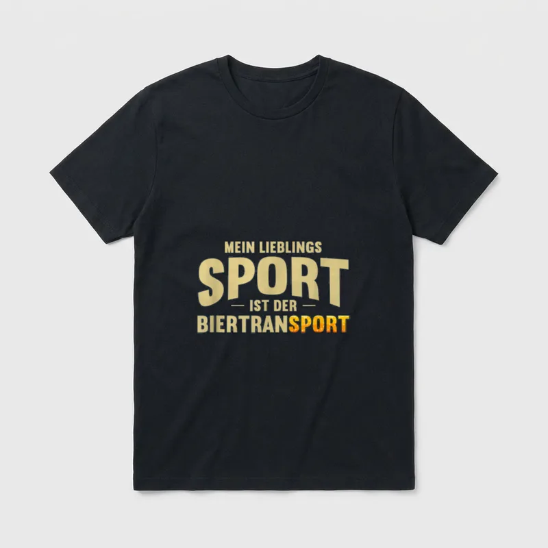 Mein Lieblings-Sport ist T-Shirt – Schriftzug „Mein Lieblings Sport ist der Biertransport“ – Klassisches T-Shirt in Schwarz