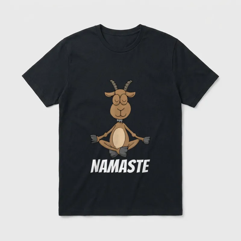 Yoga Ziege Lustiges Meditations T-Shirt – Klassisches T-Shirt in Schwarz