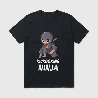 Kickboxen Ninja Junge Lustiger T-Shirt – Klassisches T-Shirt in Schwarz