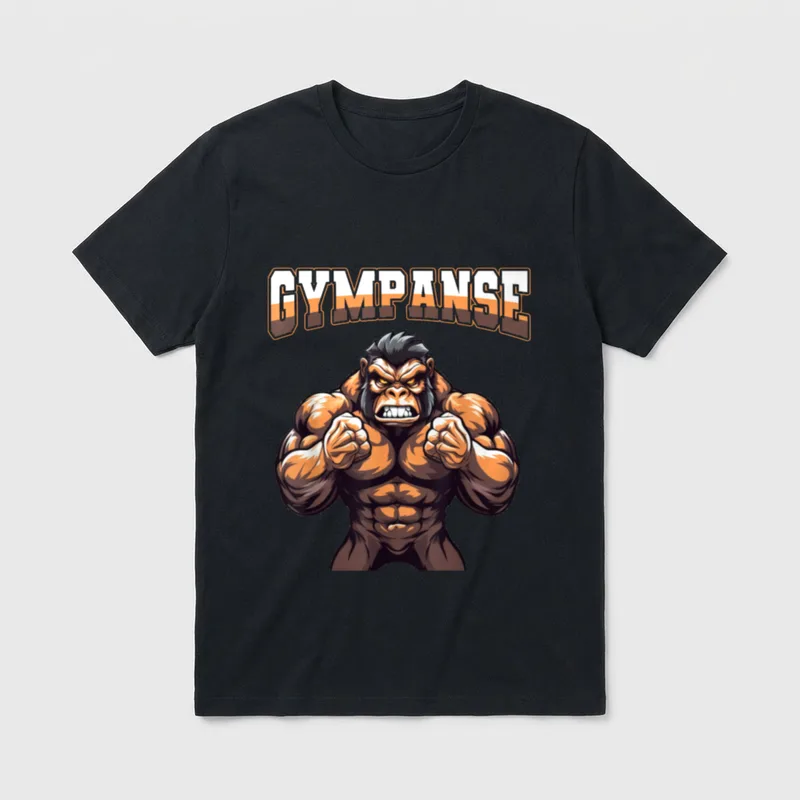 Gympanse Bodybuilding Kraftsport lustiges T-Shirt – Klassisches T-Shirt in Schwarz
