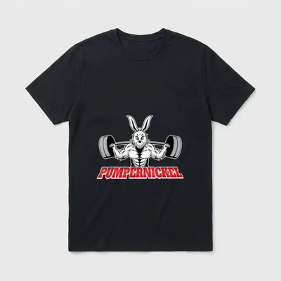 Lustiges Pumpernickel Hasen Fitness Pumper T-Shirt – Klassisches T-Shirt in Schwarz