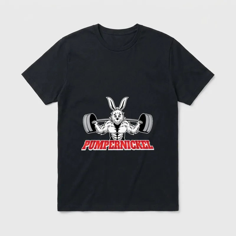 Lustiges Pumpernickel Hasen Fitness Pumper T-Shirt – Klassisches T-Shirt in Schwarz