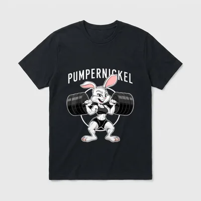 Lustiges Pumpernickel Kaninchen Fitness T-Shirt – Klassisches T-Shirt in Schwarz