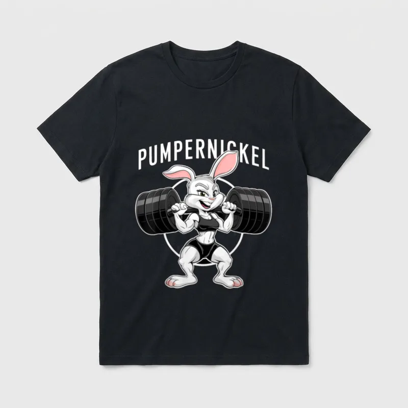 Lustiges Pumpernickel Kaninchen Fitness T-Shirt – Klassisches T-Shirt in Schwarz