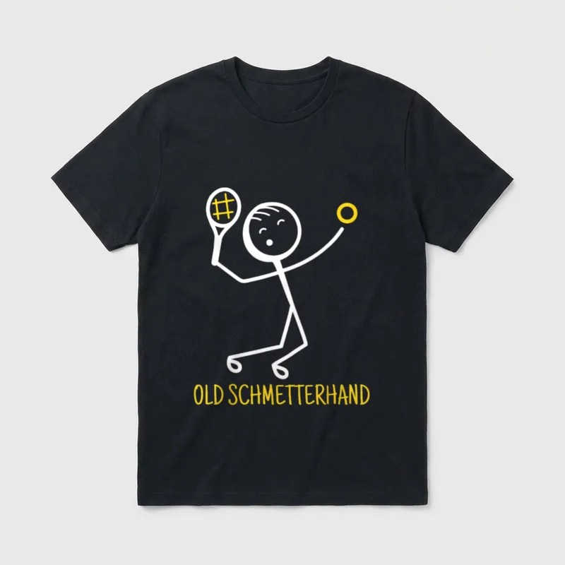 Tennisspieler Old Schmetterhand Sport T-Shirt – Klassisches T-Shirt in Schwarz