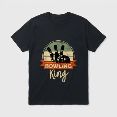 Bowling King Vintage Retro T-Shirt – Klassisches T-Shirt in Schwarz