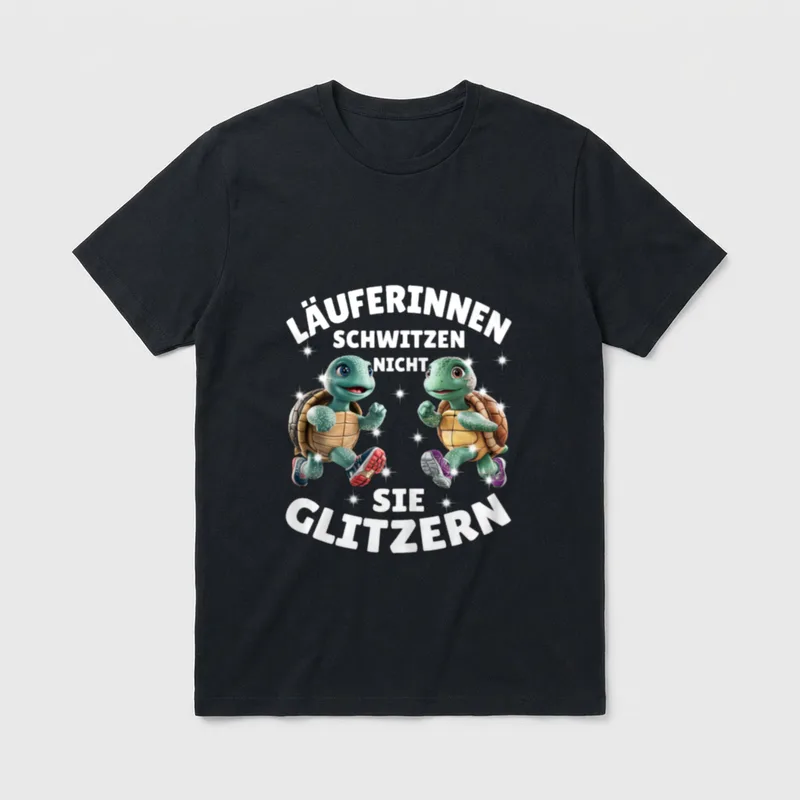 Laufen Joggen Lustig Läuferin T-Shirt – Klassisches T-Shirt in Schwarz
